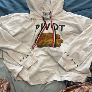 cropped friends hoodie